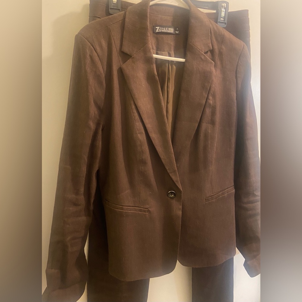 Brown suit coat